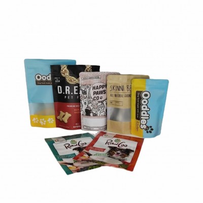 Food Grade Different Design Waterproof Custom Print Plastic Aluminum Foil Stand Up Pet Food Bag With Resealable Zipper