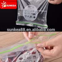 Double ziplock storage transparent plastic zipper bags