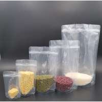 High quality stock clear food packaging doypack stand up pouch zipper